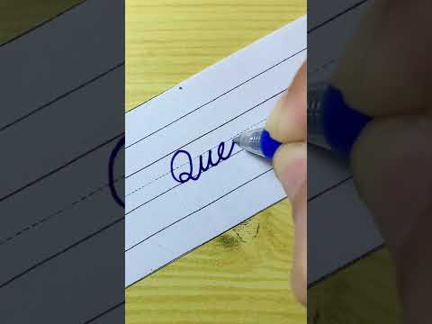 How to write “Queen” in Cursive writing | Cursive handwriting practice | Calligraphy | with Gel pen
